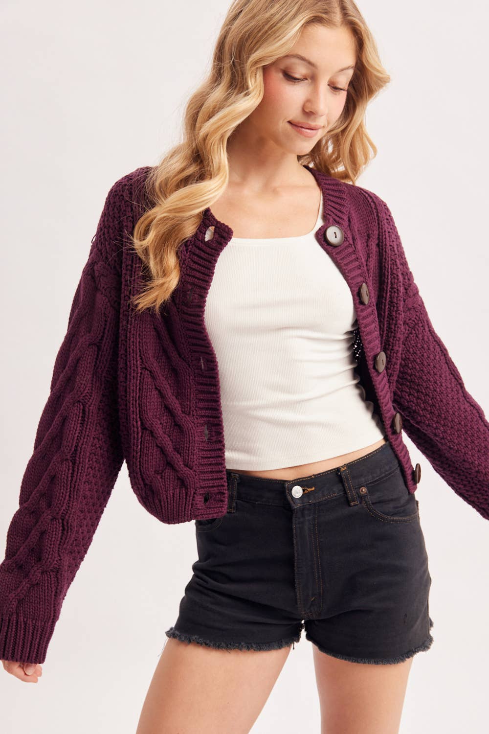 The Dylan Cable Knit Cardigan Sweater