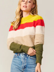 Paola Cozy Colorblocked Knit Sweater