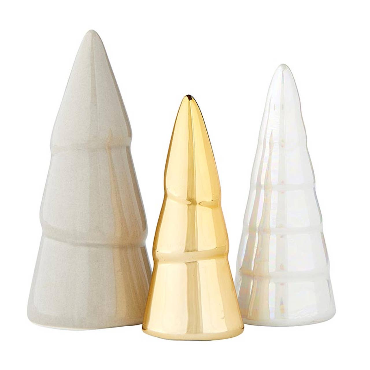 Ceramic Tree White, Gray, Gold