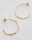 Gold Hammered Hoops Earrings