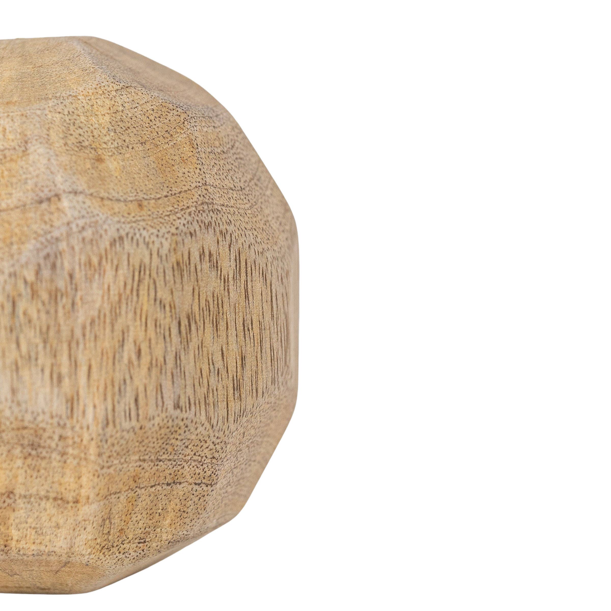 Luna Carved Natural Wood Ball