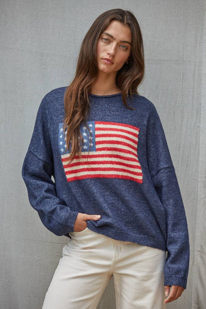 Navy Flag Sweater