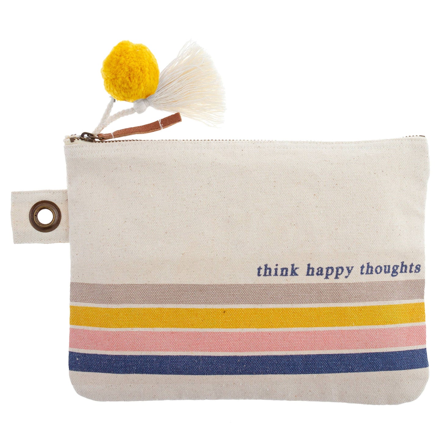 Happy Thoughts Canvas Zip Tote