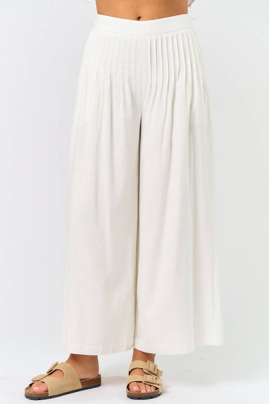 Pleated Wide Leg Pant