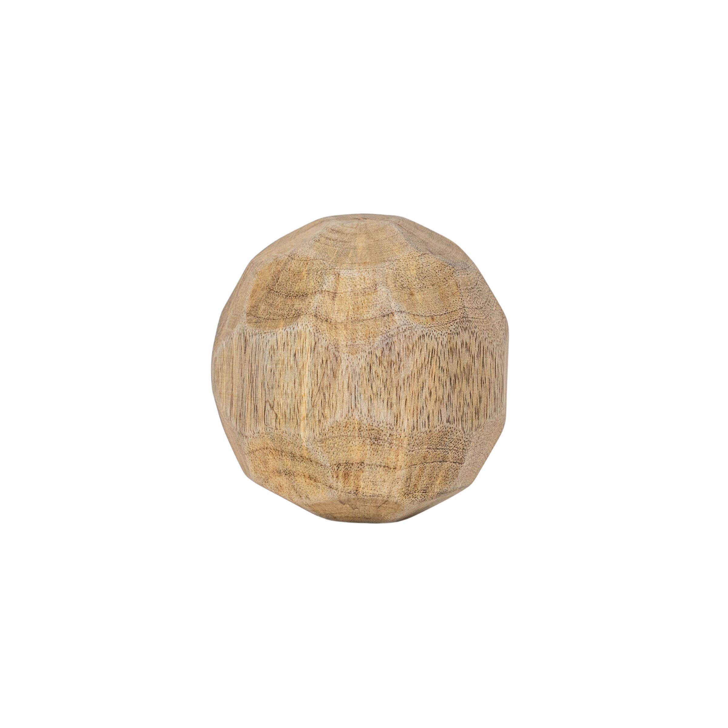 Luna Carved Natural Wood Ball