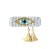 Evil Eye Tassel Bracelet White