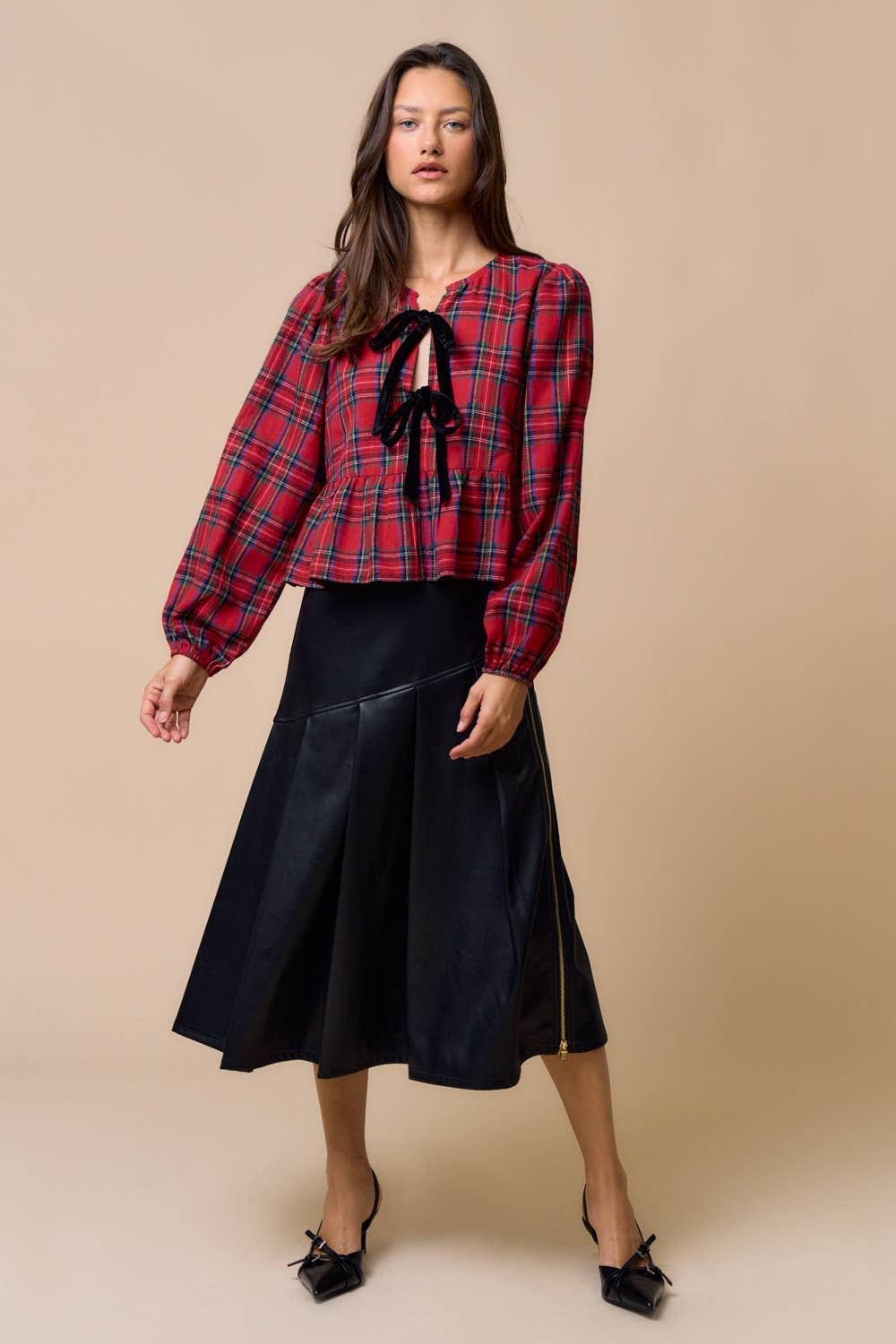 The Heather Vegan Leather Skirt