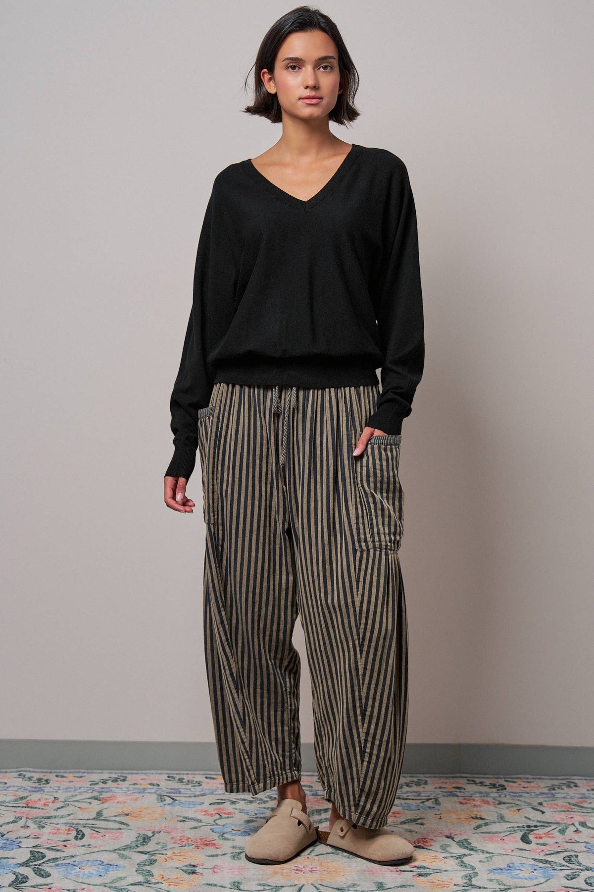 The Maggie V-Neck Drop Shoulder Sweater