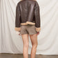 Faux Leather Aviator Jacket