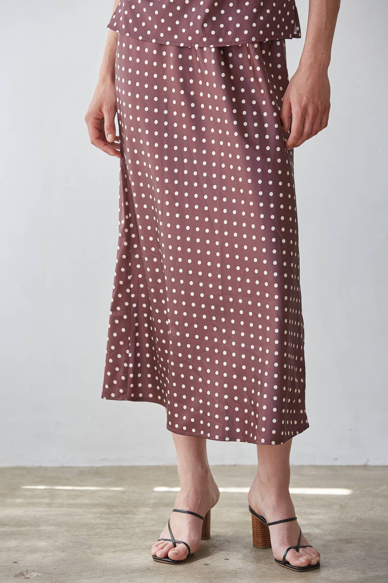 The Vienna Polka Dot Satin Skirt