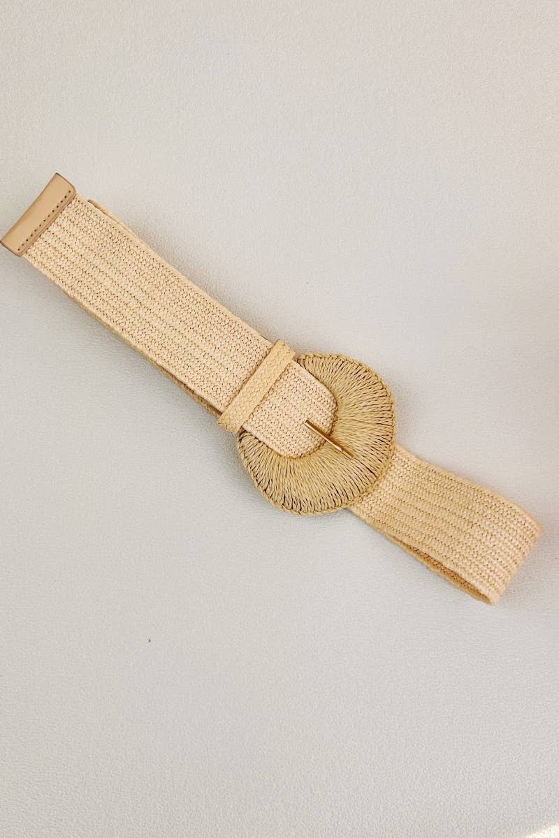 Raffia Crescent Moon Belt