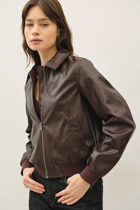 The Jenna Leather Bomber
