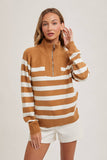 The Somerset Striped Quarter Zip Sweater