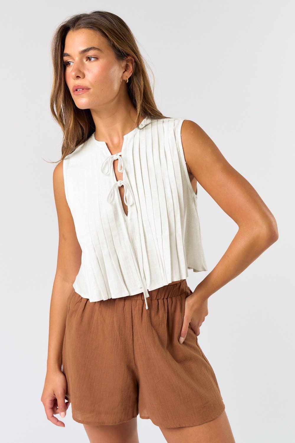 Tie Pleated Top