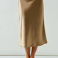 A-Line Satin Midi Skirt