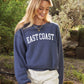 East Coast Mid Length Sweatshirt Red, Navy & White