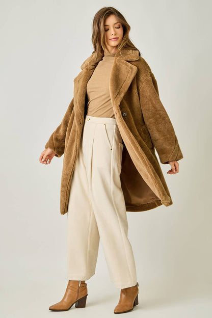 The James Double Breasted Faux Fur Coat