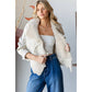 The Sadie Faux Leather Jacket with Sweater Sleeves
