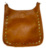 Faux Leather Studded Messenger