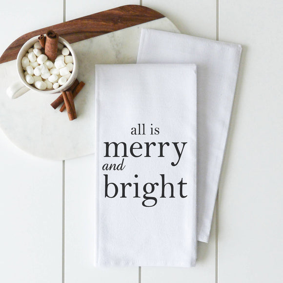 All Is Merry Tea Towel