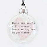 Paw Prints See-Through Glass Holiday Ornament