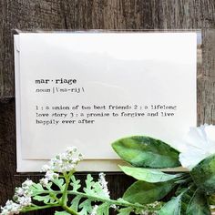 Marriage Definition Card