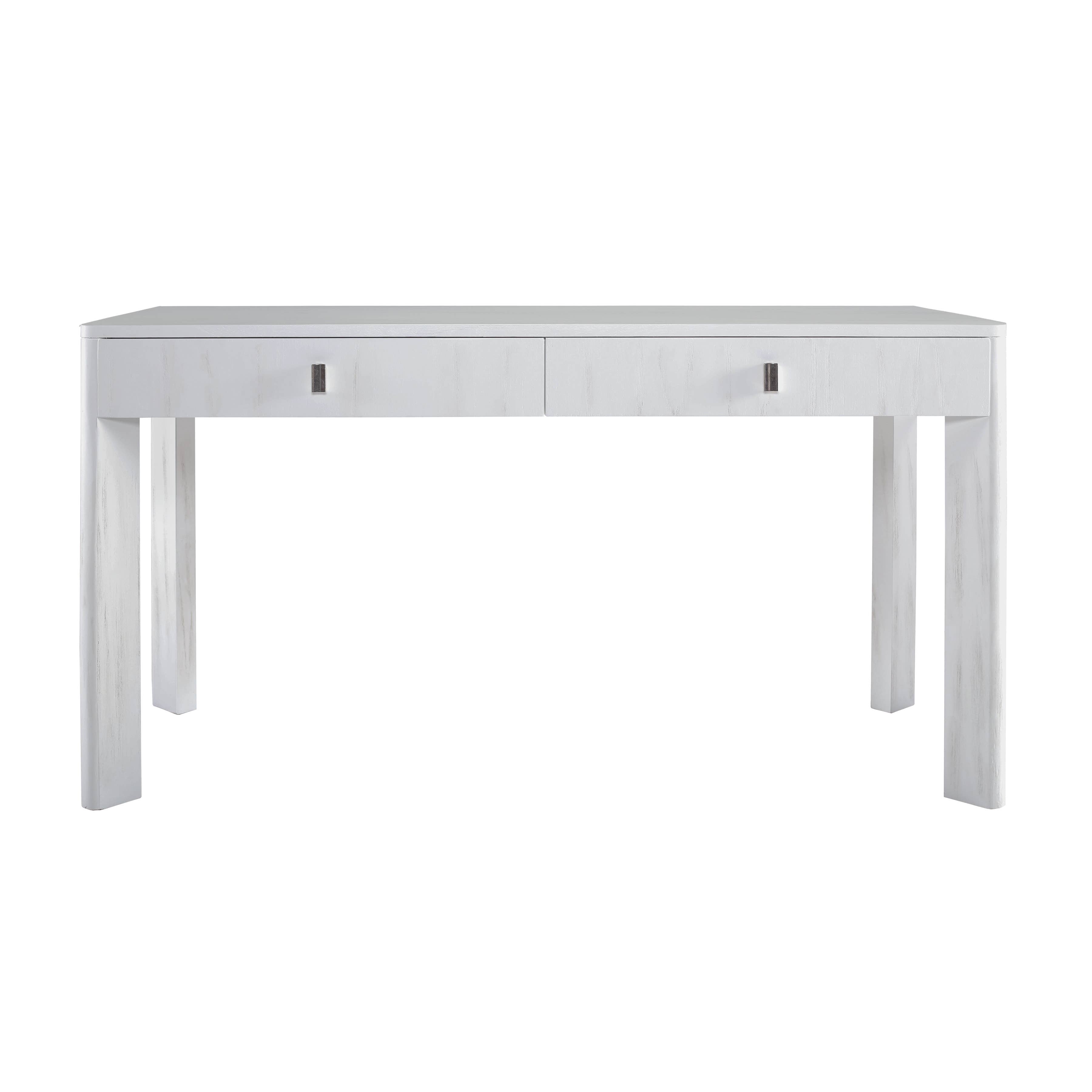 White Wood 2-Drawer Console Table