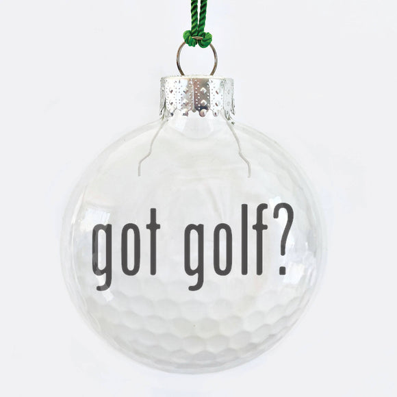 Got Golf See-Through Glass Holiday Ornament