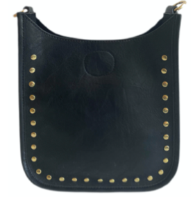 Faux Leather Studded Messenger