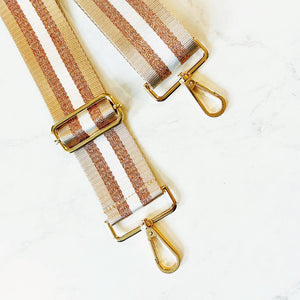 Gold and Tan Bag Strap